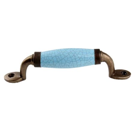 Turquoise Crackle Small Ceramic Antique Door Handles